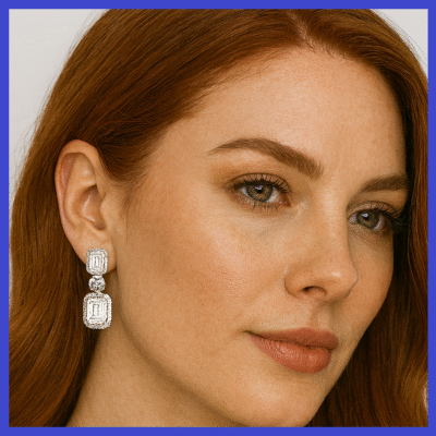 Swarovski Square Dangling Stones Earrings