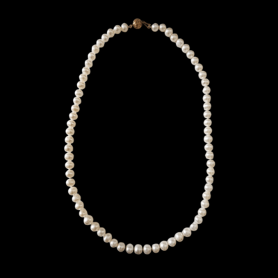 Alternative view of 50cm Length Pearl Necklace With 925 Sterling Silver Clasp