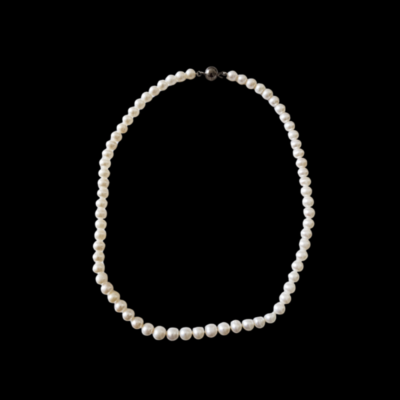 Alternative view of 40cm Length Pearl Necklace With Charcoal Black Clasp