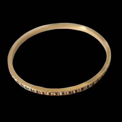 Alternative view of 63mm Diameter, 18Kt Gold Plated Bangle With Cubic Zirconia's