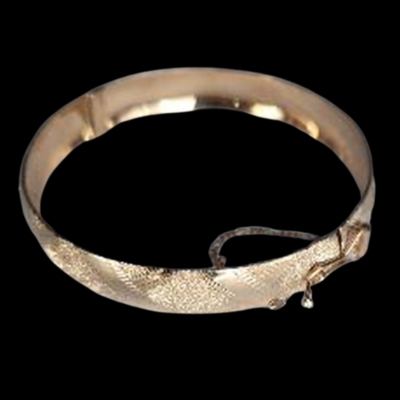 60mm Diameter, 18Kt Gold Plated Bangle With Clasp - Image 3