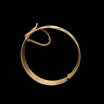 Alternative view of 60mm Diameter, 18Kt Gold Plated Bangle With Clasp