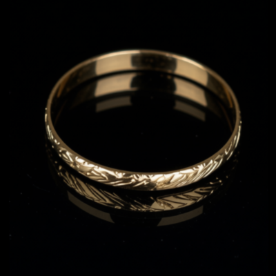 Alternative view of 63mm Diameter, 18Kt Gold Plated Bangle